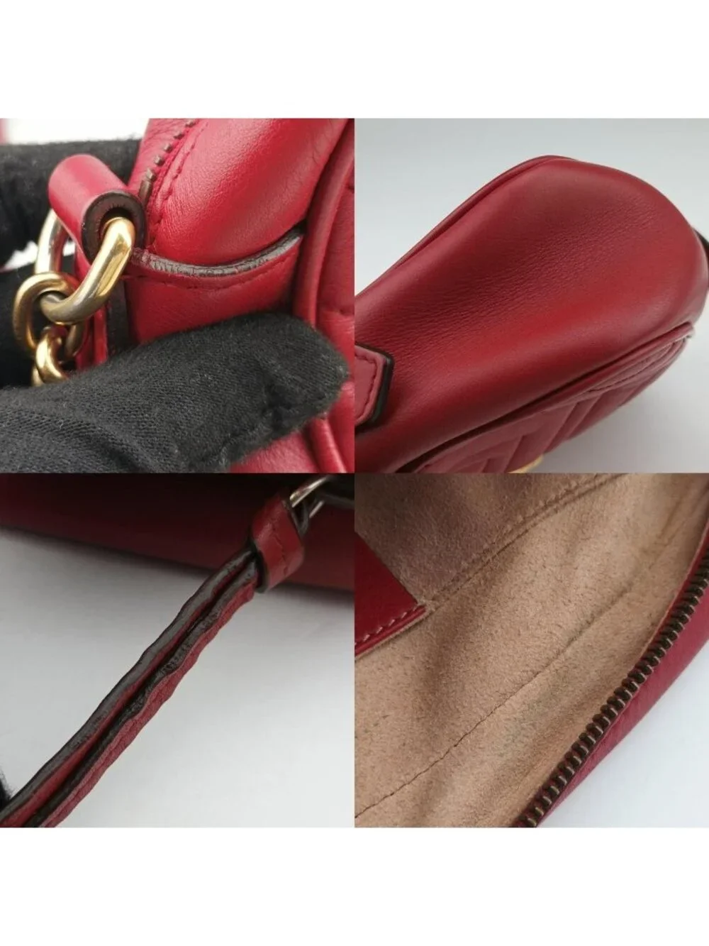 Gucci GG Marmont Red Leather Shoulder Bag